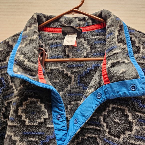 Mens Patagonia Synchilla Aztec Fleece Snap Button Pullover Women Gray Unisex XXL - Picture 7 of 16
